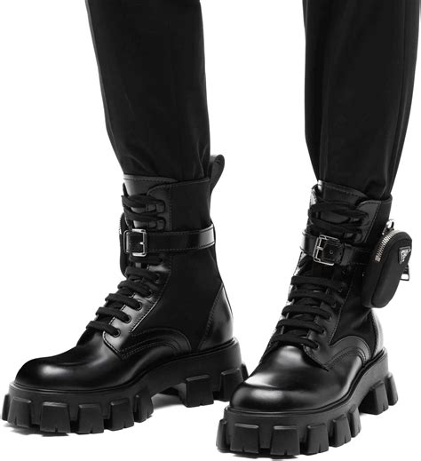 prada lace up combat boot|prada ankle pouch combat boots.